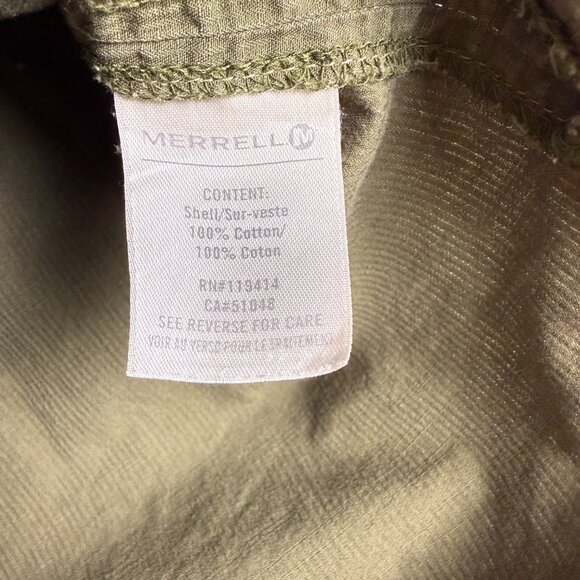 Merrell Short Sleeve Button Up Shirt Olive Green Men's Size Large Outdoor Casual - Picture 6 of 8